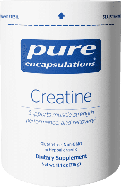 Tub of Pure Encapsulations creatine powder, 315 g